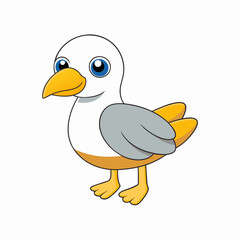 Cute Albatross Clipart - Adorable Seabird Vector Illustration