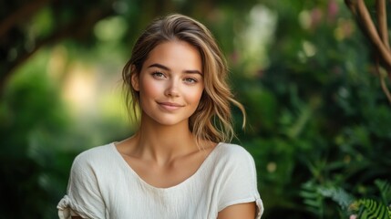 Serene Portrait of a Beautiful Woman in Nature