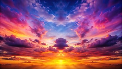 Fototapeta premium The sky transforms into a kaleidoscope of colors as day gives way to night, painting the clouds with hues of pink, orange, and purple, clouds, colors, dusk