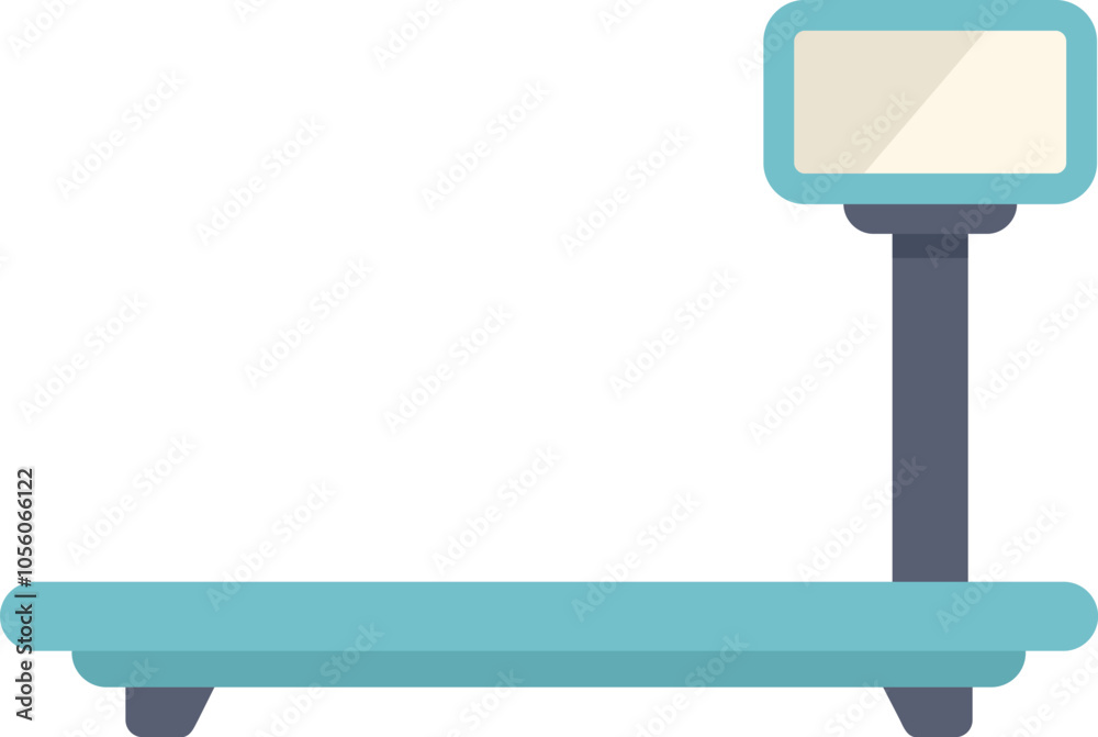 Poster digital platform scale showing empty reading displaying weight measuring device