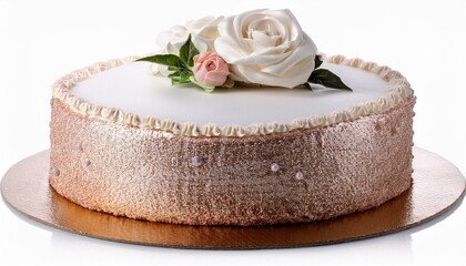 Elegant tiered wedding anniversary celebration cake isolated