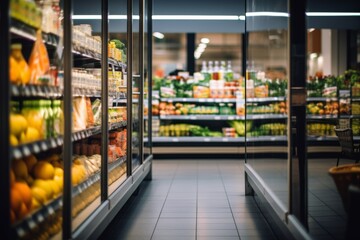 Fototapeta premium Interior of a empty supermarket grocery store