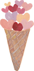 Valentine love clipart element hand drawn watercolour illustration