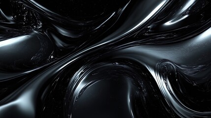 Mesmerizing Black Granite Surface: A Glossy Finish with Faint Patterns Perfect for Sports Interior Posters and Modern Decor