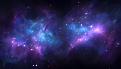 Naklejka premium Cosmic Scene With Swirling Nebulae And Twinkling Stars