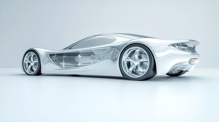 Stunning Contemporary Coupe Poster: Explore the Elegance of Semi-Transparent Design and Sporty Wheels, Perfect for Elevating Your Modern Interior Decor