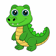 Cute Alligator Clipart - Adorable Animal Vector Illustration