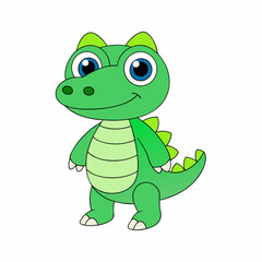 Cute Alligator Clipart - Adorable Animal Vector Illustration