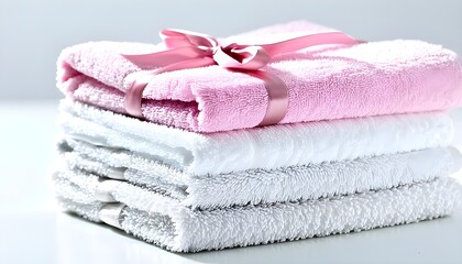 Neat towel on a table offering clean and crisp copy space for design or presentation purposes