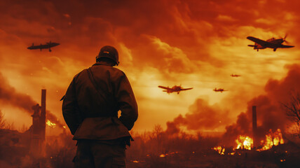 Naklejka premium Resiliencia en las Cenizas