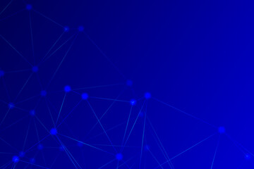 Futuristic Blue Network Background with Connected Dots and Lines – Abstract Digital Technology Pattern Featuring Glowing Nodes and Geometric Connections, Perfect for Modern Tech-Themed Designs and Vis