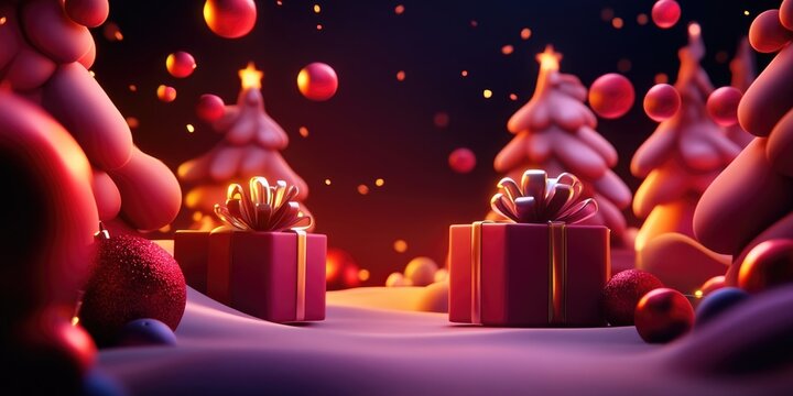 Festive Christmas and New Year holiday card mockup featuring a blank design for customizable messages, greeting card, seasonal decor