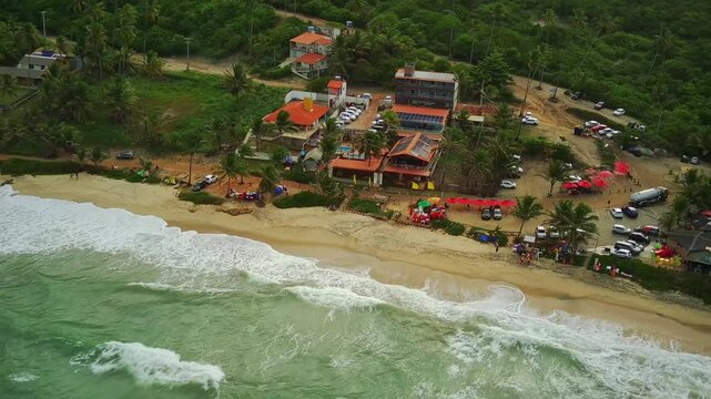 A day with rough seas at Coqueirinho beach in Joao Pessoa, Paraiba, Brazil.