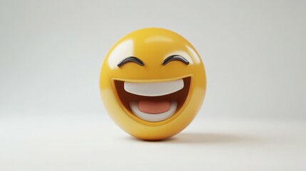Fototapeta premium A simple laughing 3d emoji