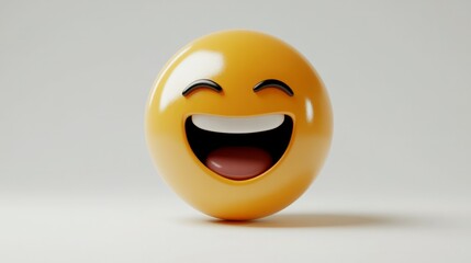 Fototapeta premium A simple laughing 3d emoji