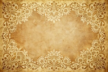Vintage parchment texture with intricate paper cuts and designs, hand-cut paper, decorative design, ornate details