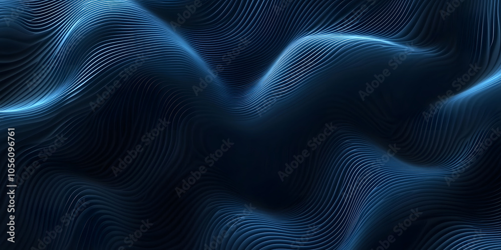 Canvas Prints abstract wavy blue background. waves from many lines. digital space. holographic background