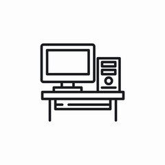 computer desk icon sign vector