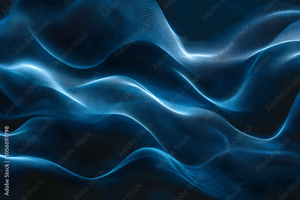 Canvas Prints abstract wavy blue background. waves from many lines. digital space. holographic background