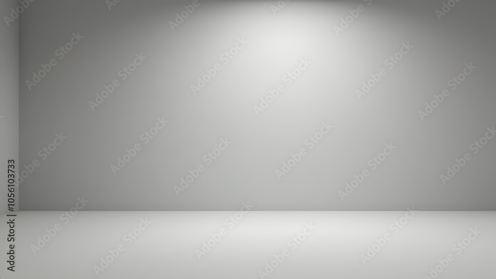 Aufkleber Gray empty studio serves as neutral 3D background for rendering purposes.