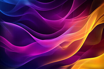 Fototapeta premium Abstract background with colorful waves and lines on a purple background
