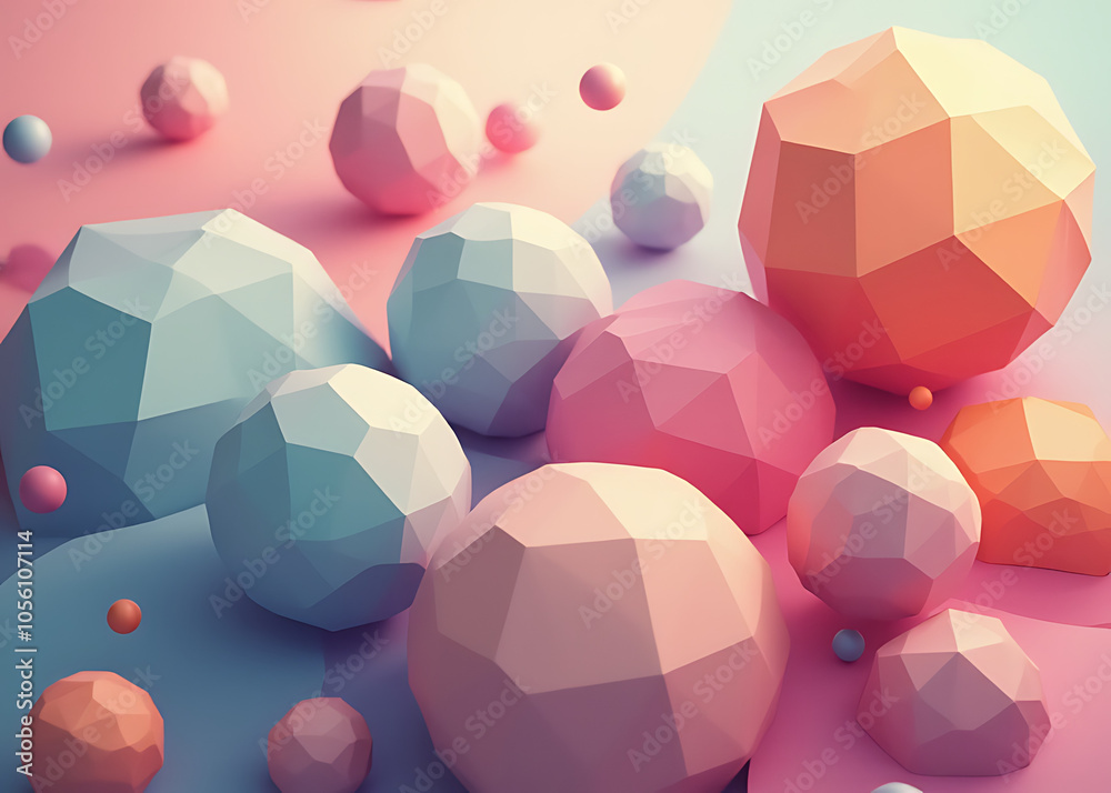 Poster Geometric shapes in abstract spheres create a modern background design.