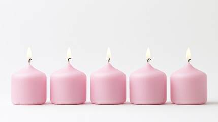 Elegant Pink Candles with Soft Glowing Flames
