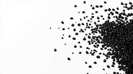 Obraz premium Black Seeds on White Surface for Culinary Use