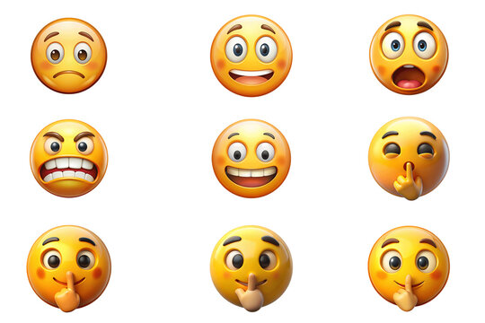 set of smileys with different emotions