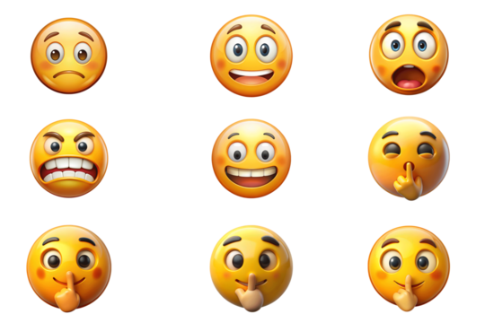 set of smileys with different emotions
