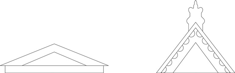 Ancient pediments. Architecture temple facade with ancient pillars. Antique architectural. Vintage architecture. Simple isolated line vector illustration collection.