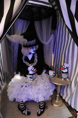Hallowed evening witch in black and white