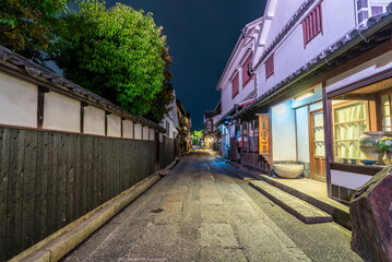 倉敷美観地区の夜景　岡山県倉敷市