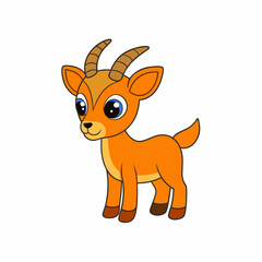 Cute Antelope Clipart - Adorable Wildlife Vector Illustration