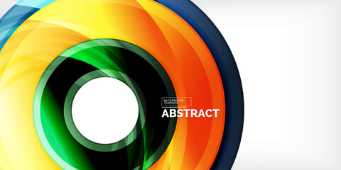 Obraz premium Bright colorful circles with light effects. Abstract background