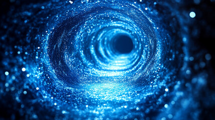 portal radiates blue and purple hues, suggesting a doorway to another dimension filled with mystery