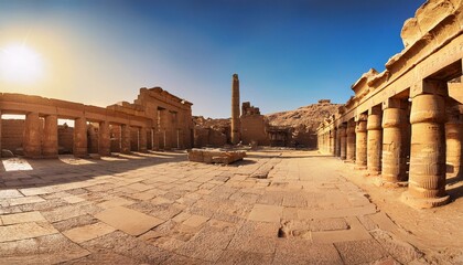 Templo Egipcio en ruinas, postal de viaje