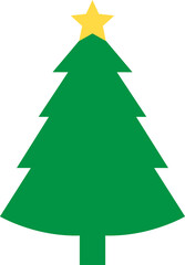 Christmas tree icon vector illustration. Christmas green tree illustration with star, christmas tree vector illustration, Tree vector art, christmas tree silhouette, Christmas vector icon.