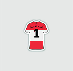 Get a sticker with a unique design of the Austria football jersey! A stylish and vibrant accessory for fans. Show your support for your favorite team!	