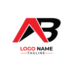 Fototapeta premium A B Logo AB modern Letter logo design design with red & black color