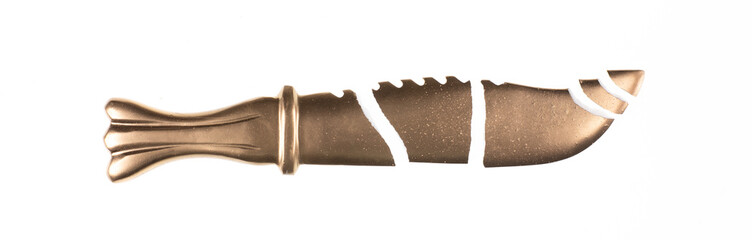 broken dagger isolated on white background