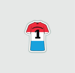 Get a sticker with a unique design of the Luxembourg football jersey! A stylish and vibrant accessory for fans. Show your support for your favorite team!	
