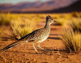 a road runner bird in the desert