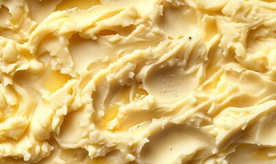 Creamy Butter Spread With Swirls and Textures Captured in a Close-Up Shot Emphasizing Its Rich, Smooth Appearance
