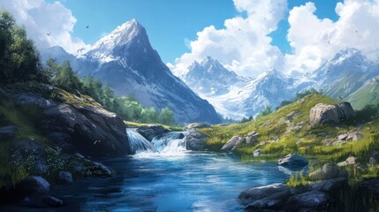 Fototapeta premium Peaceful Mountain Lake