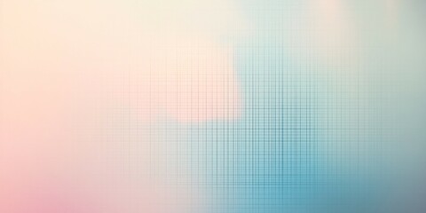 Obraz premium A minimalist abstract design featuring a soft pastel gradient of pink and blue with a faint grid overlay. The subtle, clean lines and gentle color transition create a modern and sophisticated backgrou