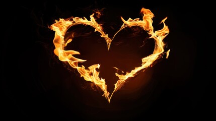 Fototapeta premium Flames in the Shape of a Heart