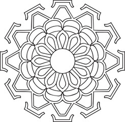 Mandala vector line art illustration for decoration