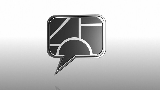 3D Rotating Msg Icon with Materials