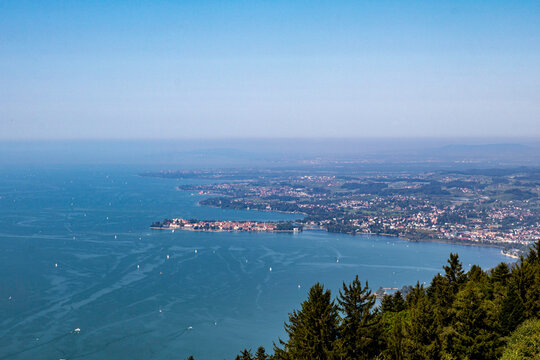 View from the Pfaender near Bregenz in Austria on the Lake Constance